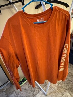 Carhartt Men’s Long Sleeve Crewneck Shirt - Orange